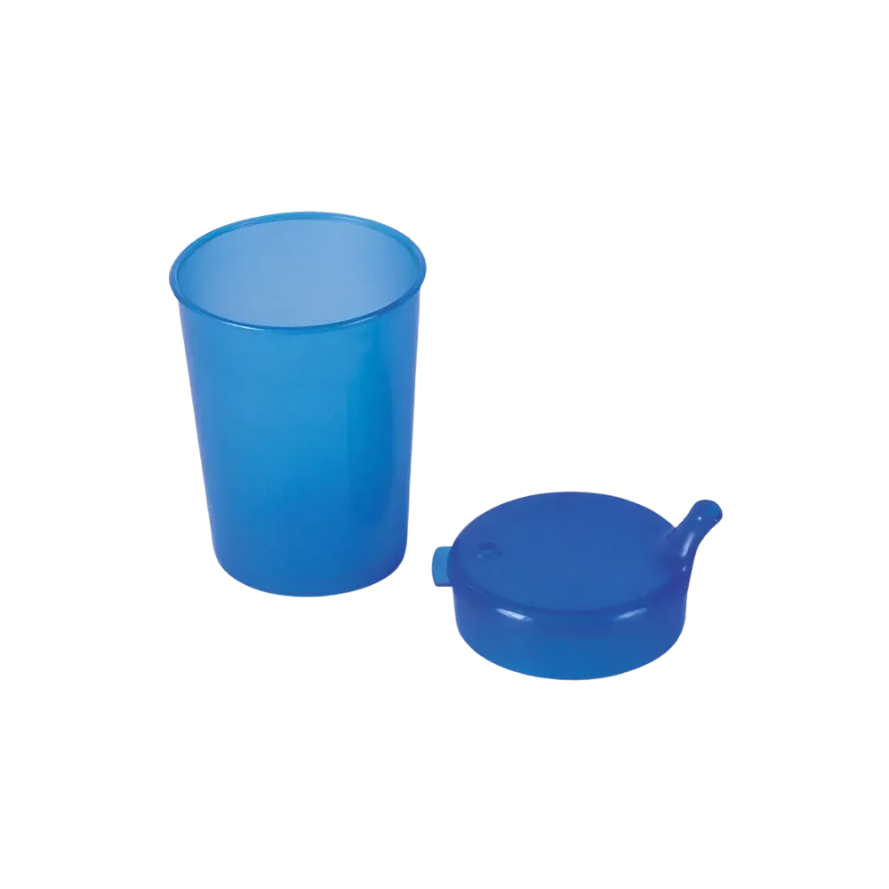 PP Schnabelbecher Oberteil und Unterteil SET, blau, 50 x 250 ml: Polypropylen Oberteil und Unterteil SET für 50 Schnabeltassen als Patientenbedarf kaufen.