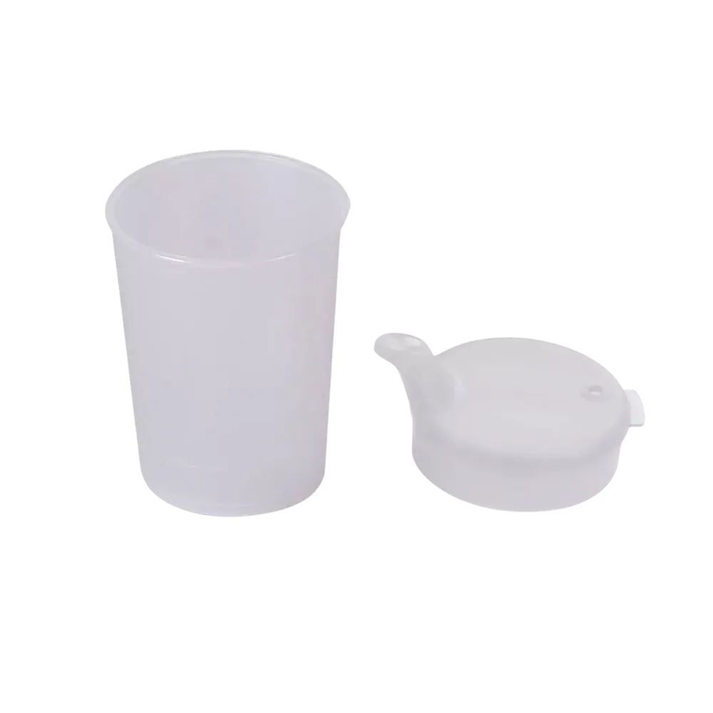 PP Schnabelbecher Oberteil und Unterteil SET, transparent, milchig, 50 x 250 ml: Polypropylen Oberteil und Unterteil SET für 50 Schnabeltassen als Patientenbedarf kaufen.